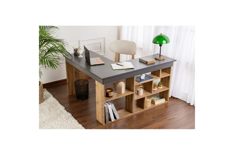 Skrivbord Regar Antracit Atlantisk Tall - Antracit Atlantisk Tall - Möbler - Bord & matgrupper - Kontorsbord - Skrivbord - Hörnskrivbord