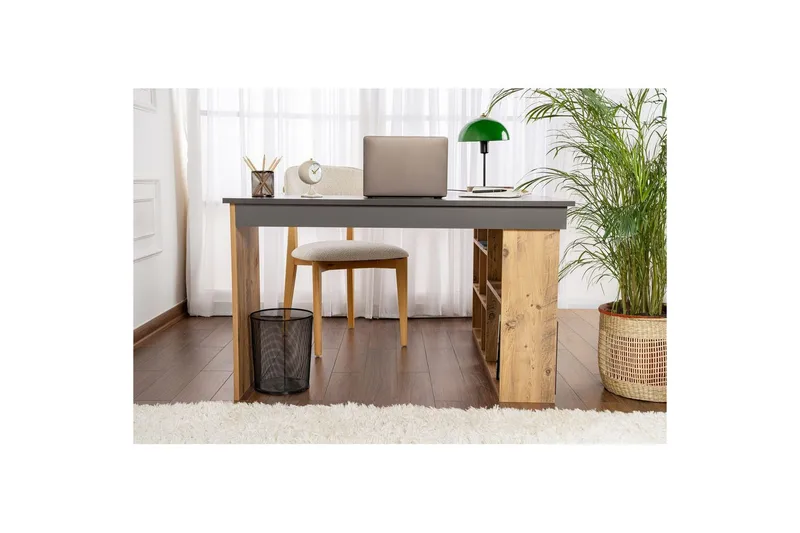 Skrivbord Regar Antracit Atlantisk Tall - Antracit Atlantisk Tall - Möbler - Bord & matgrupper - Kontorsbord - Skrivbord - Hörnskrivbord