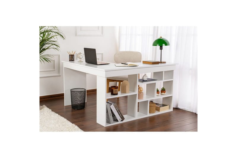 Skrivbord Regar Naturlig Vit - Naturlig Vit - Möbler - Bord & matgrupper - Kontorsbord - Skrivbord - Hörnskrivbord