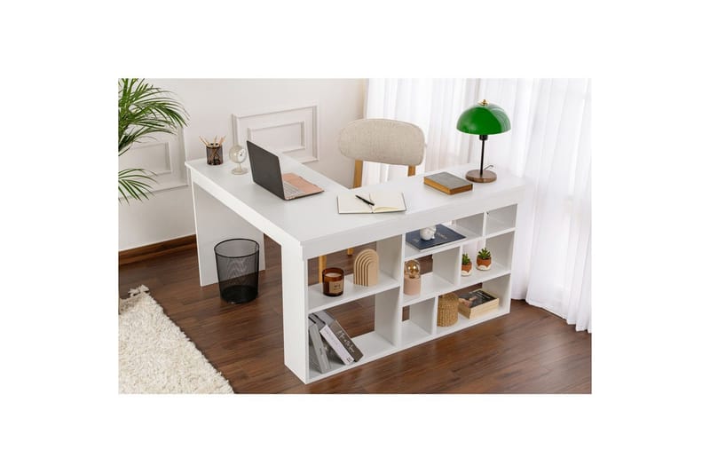 Skrivbord Regar Naturlig Vit - Naturlig Vit - Möbler - Bord & matgrupper - Kontorsbord - Skrivbord - Hörnskrivbord