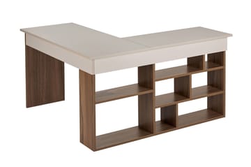 Regar Skrivbord 130x72x120 cm - Cashmere och Walnut - Möbler - Bord & matgrupper - Kontorsbord - Skrivbord - Hörnskrivbord