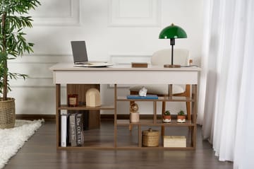 Regar Skrivbord 130x72x120 cm - Cashmere och Walnut - Möbler - Bord & matgrupper - Kontorsbord - Skrivbord - Hörnskrivbord