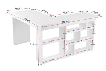 Regar Skrivbord 130x72x120 cm - Cashmere och Walnut - Möbler - Bord & matgrupper - Kontorsbord - Skrivbord - Hörnskrivbord