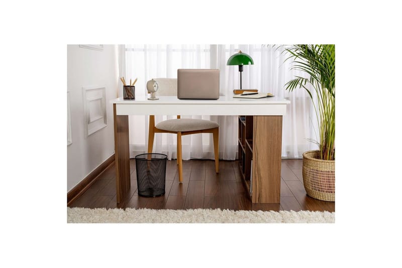 Skrivbord Regar Valnöt Vit - Valnöt Vit - Möbler - Bord & matgrupper - Kontorsbord - Skrivbord