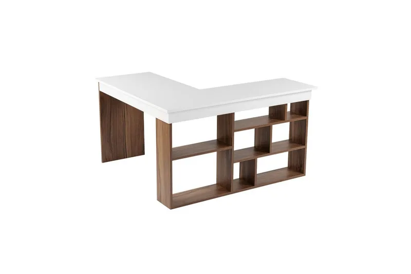 Skrivbord Regar Valnöt Vit - Valnöt Vit - Möbler - Bord & matgrupper - Kontorsbord - Skrivbord