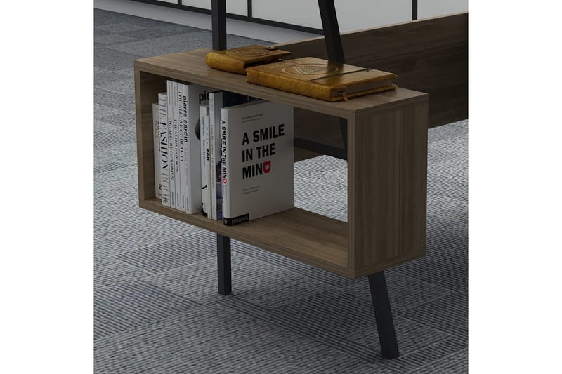 Rhederborg Skrivbord 120x73,8x120 cm med förvaring - Antracit/Brun - Skrivbord