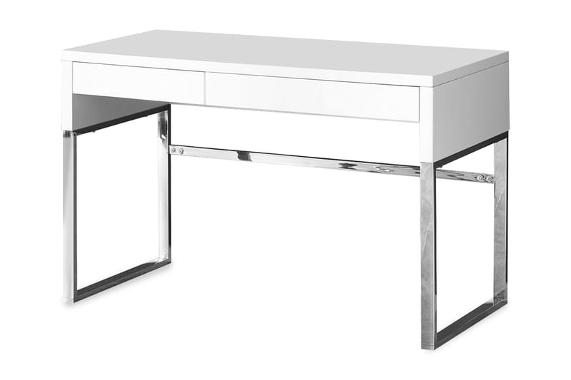 Rosaura Skrivbord 120 cm med Förvaring Lådor - Vit/Krom - Skrivbord