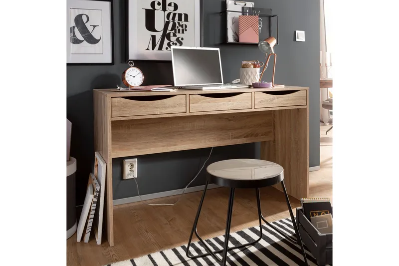 Ryea Skrivbord 120 cm med Förvaring 3 Lådor - Natur - Möbler - Bord & matgrupper - Kontorsbord - Skrivbord