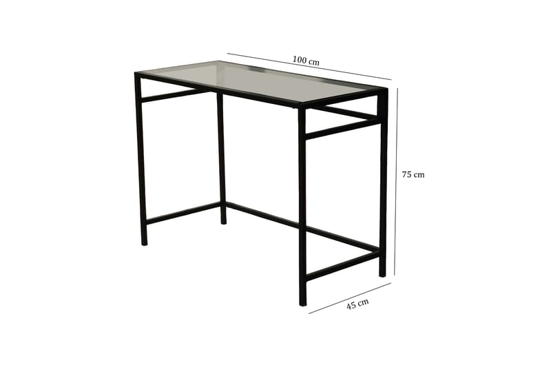 Sabani Skrivbord 100 cm - Glas/Rökfärgad/Svart - Möbler - Bord & matgrupper - Kontorsbord - Skrivbord