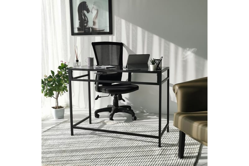 Sabani Skrivbord 100 cm - Glas/Rökfärgad/Svart - Möbler - Bord & matgrupper - Kontorsbord - Skrivbord