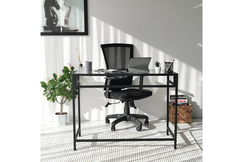 Sabani Skrivbord 100 cm - Glas/Rökfärgad/Svart - Möbler - Bord & matgrupper - Kontorsbord - Skrivbord