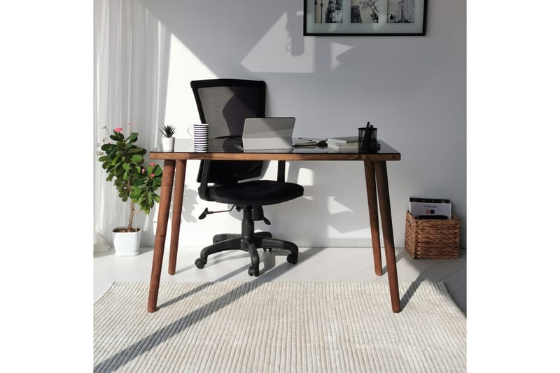 Sabani Skrivbord 110 cm - Glas/Valnötsbrun - Möbler - Bord & matgrupper - Kontorsbord - Skrivbord