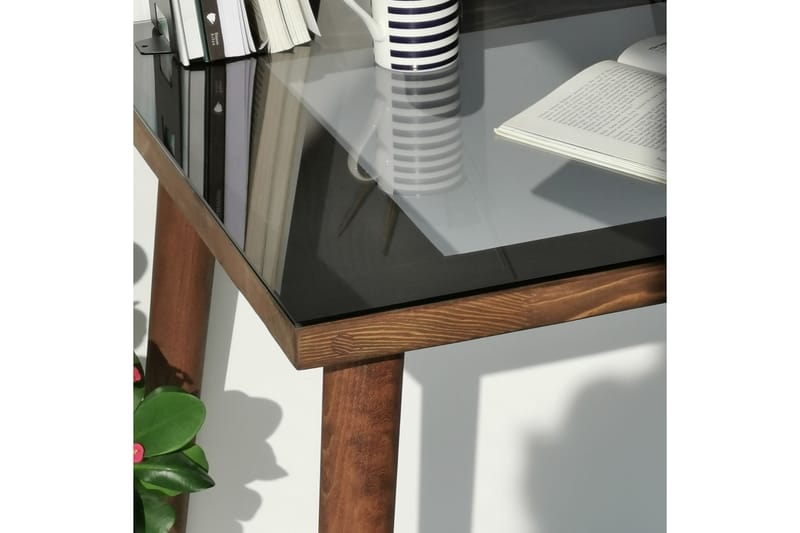 Sabani Skrivbord 110 cm - Glas/Valnötsbrun - Möbler - Bord & matgrupper - Kontorsbord - Skrivbord