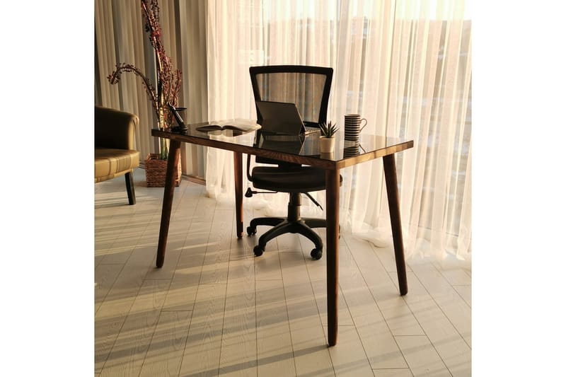 Sabani Skrivbord 110 cm - Glas/Valnötsbrun - Möbler - Bord & matgrupper - Kontorsbord - Skrivbord