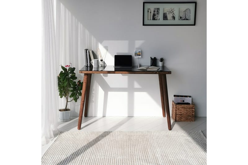 Sabani Skrivbord 110 cm - Glas/Valnötsbrun - Möbler - Bord & matgrupper - Kontorsbord - Skrivbord