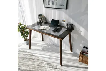 Sabani Skrivbord 110 cm - Glas/Valnötsbrun - Möbler - Bord & matgrupper - Kontorsbord - Skrivbord