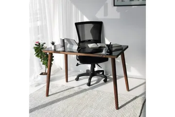Sabani Skrivbord 110 cm - Glas/Valnötsbrun - Möbler - Bord & matgrupper - Kontorsbord - Skrivbord