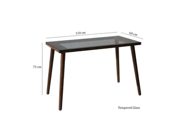 Sabani Skrivbord 110 cm - Glas/Valnötsbrun - Möbler - Bord & matgrupper - Kontorsbord - Skrivbord