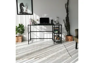 Sabani Skrivbord 130 cm med Förvaring 2 Hyllor - Glas/Svart - Möbler - Bord & matgrupper - Kontorsbord - Skrivbord