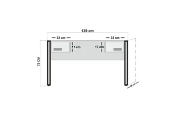 Sapphira Skrivbord 139 cm med Förvaring 2 Lådor - Trä/Svart - Möbler - Bord & matgrupper - Kontorsbord - Skrivbord