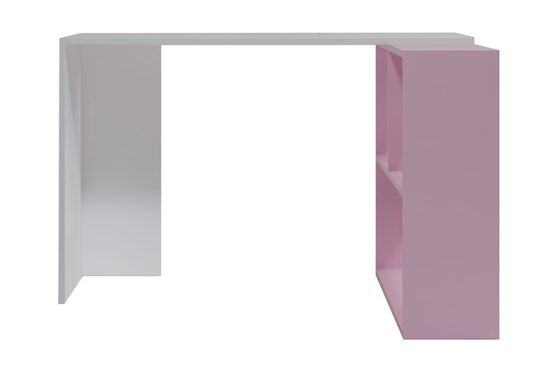 Sardunya Skrivbord 120 cm med Förvaring Hyllor - Vit/Rosa - Skrivbord