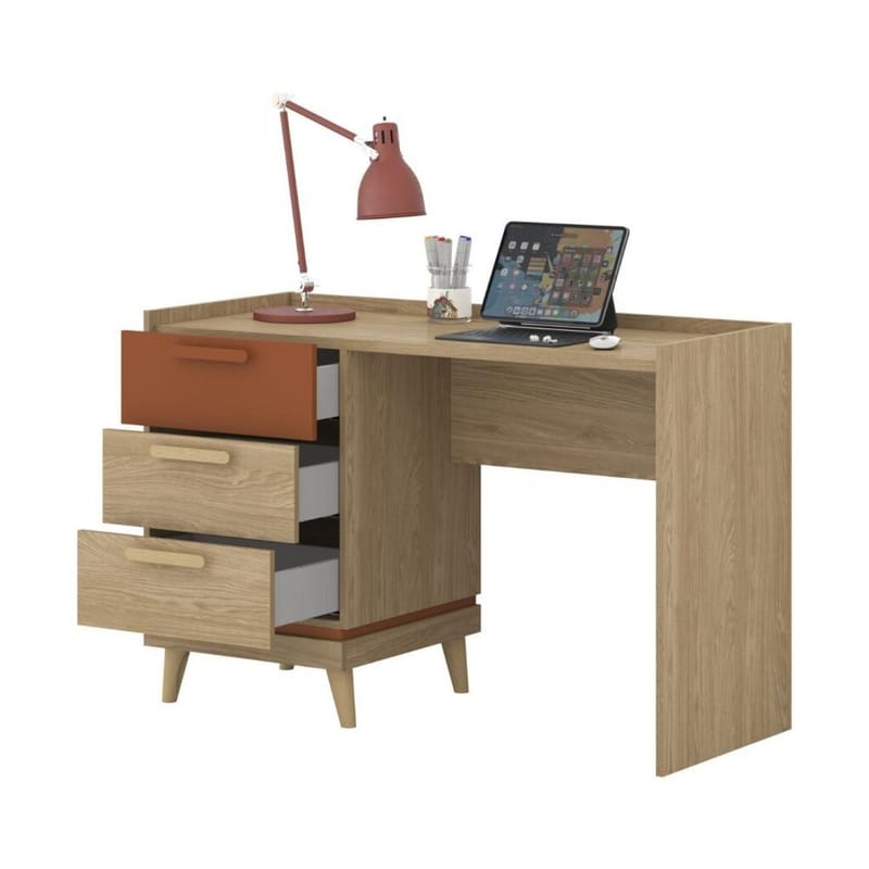 Skrivbord Scandi med 3 lådor - Oljerad Ek - Möbler - Bord & matgrupper - Kontorsbord - Skrivbord