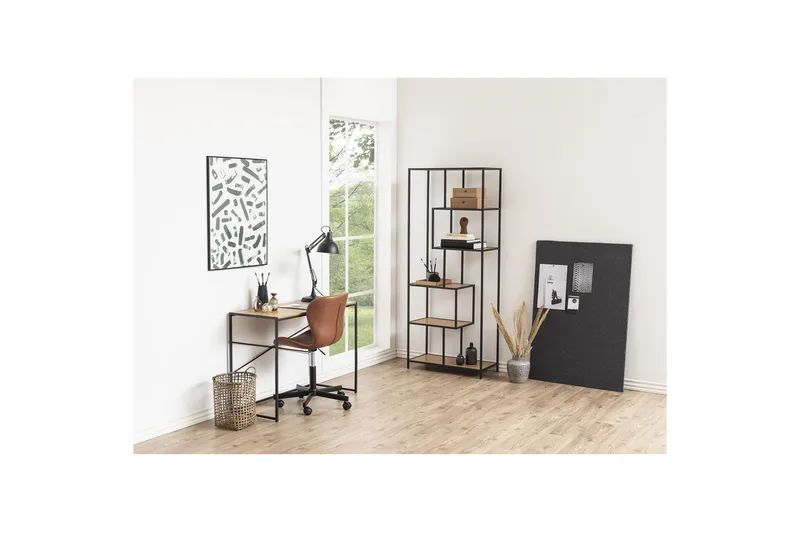 Seaford Skrivbord 100x45x75 cm Ek/Svart, undefined