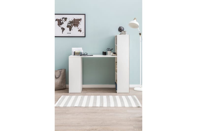 Shuping Skrivbord 120 cm med Förvaring Hyllor - Vit - Möbler - Bord & matgrupper - Kontorsbord - Skrivbord