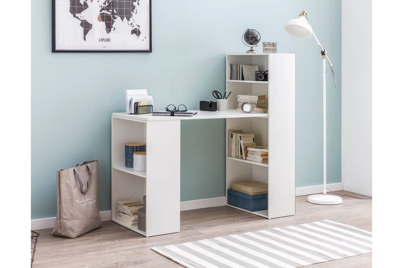 Shuping Skrivbord 120 cm med Förvaring Hyllor - Vit - Möbler - Bord & matgrupper - Kontorsbord - Skrivbord