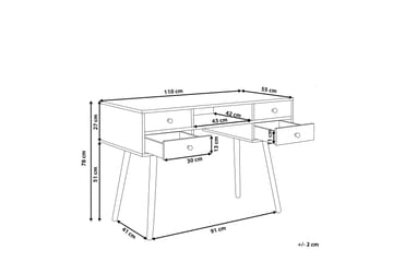 Skrivbord 110 x 55 cm vit LEVIN - Vit - Möbler - Bord & matgrupper - Kontorsbord - Skrivbord