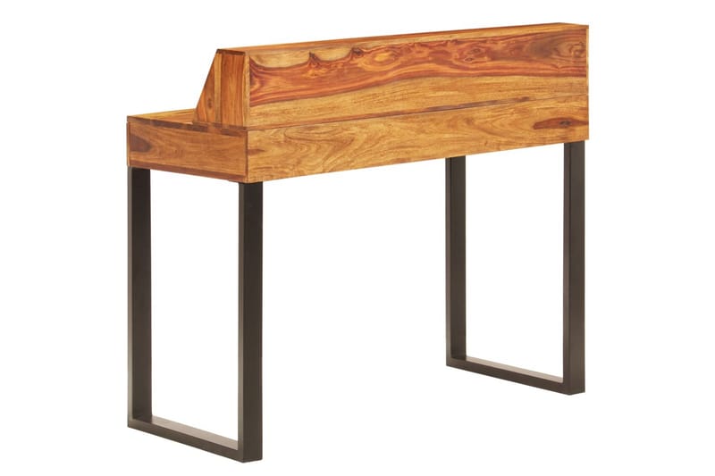 Skrivbord 110x50x94 cm massivt sheshamträ och stål - Brun - Skrivbord