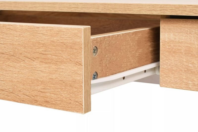 Skrivbord 110x55x75 cm ekfärg och vit - Vit - Möbler - Bord & matgrupper - Kontorsbord - Skrivbord