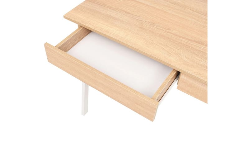 Skrivbord 110x55x75 cm ekfärg och vit - Vit - Skrivbord
