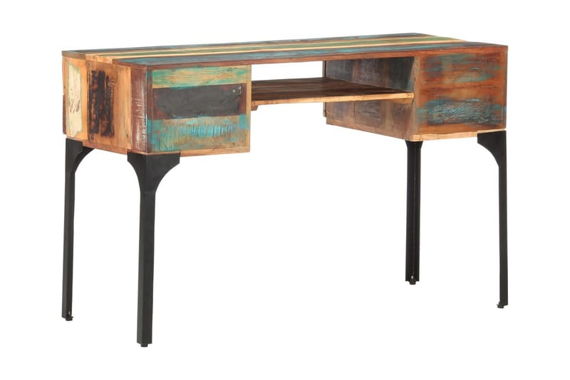 Skrivbord 118x48x75 cm massivt återvunnet trä - Flerfärgad - Skrivbord