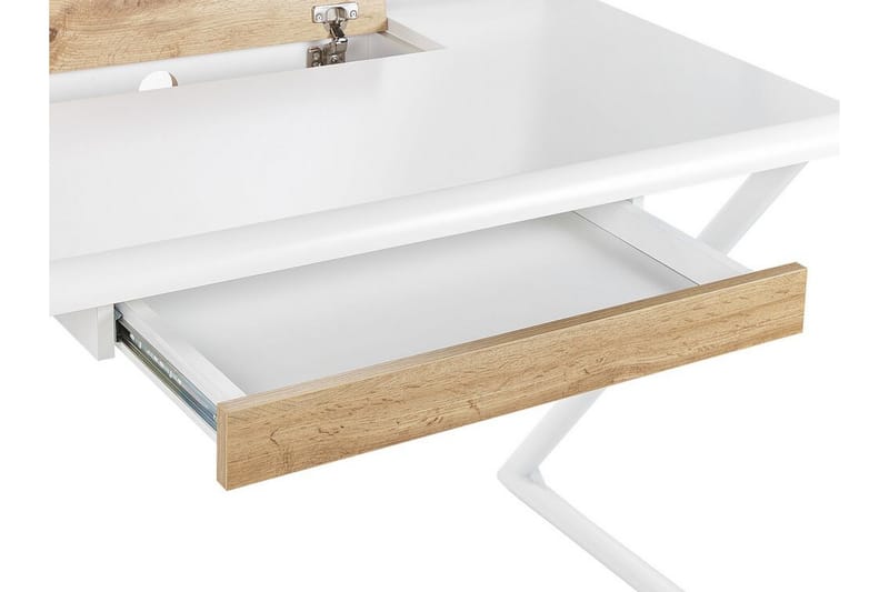 Skrivbord 120 x 60 cm vit/ljust trä FOCUS - Vit - Möbler - Bord & matgrupper - Kontorsbord - Skrivbord
