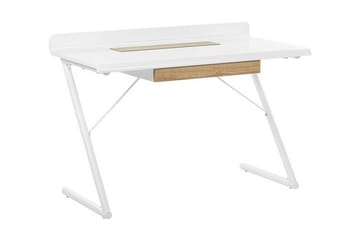 Skrivbord 120 x 60 cm vit/ljust trä FOCUS - Vit - Möbler - Bord & matgrupper - Kontorsbord - Skrivbord