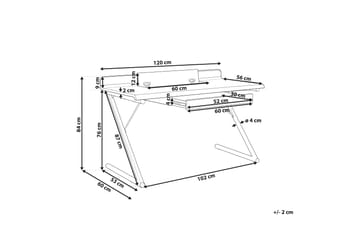 Skrivbord 120 x 60 cm vit/ljust trä FOCUS - Vit - Möbler - Bord & matgrupper - Kontorsbord - Skrivbord