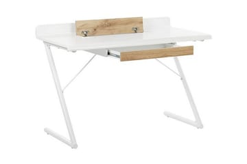 Skrivbord 120 x 60 cm vit/ljust trä FOCUS - Vit - Möbler - Bord & matgrupper - Kontorsbord - Skrivbord