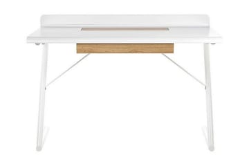 Skrivbord 120 x 60 cm vit/ljust trä FOCUS - Vit - Möbler - Bord & matgrupper - Kontorsbord - Skrivbord