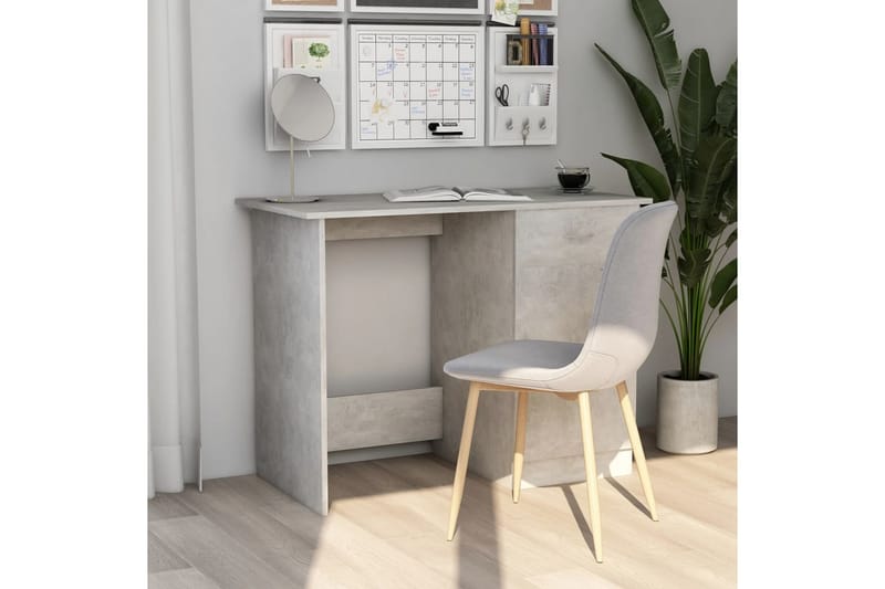 Skrivbord betonggrå 100x50x76 cm spånskiva - Grå - Skrivbord