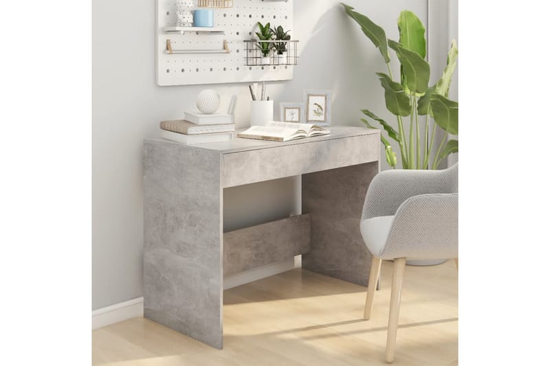 Skrivbord betonggrå 101x50x76,5 cm spånskiva - Grå - Möbler - Bord & matgrupper - Kontorsbord - Skrivbord