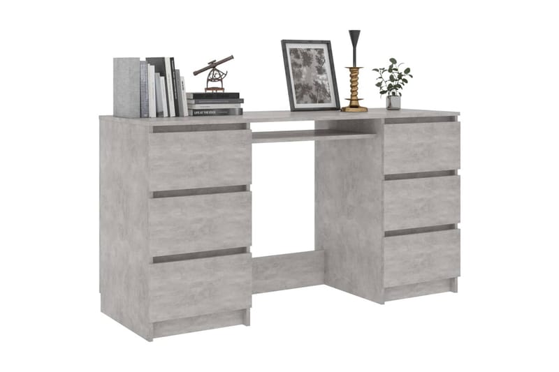 Skrivbord betonggrå 140x50x77 cm spånskiva - Grå - Möbler - Bord & matgrupper - Kontorsbord - Skrivbord