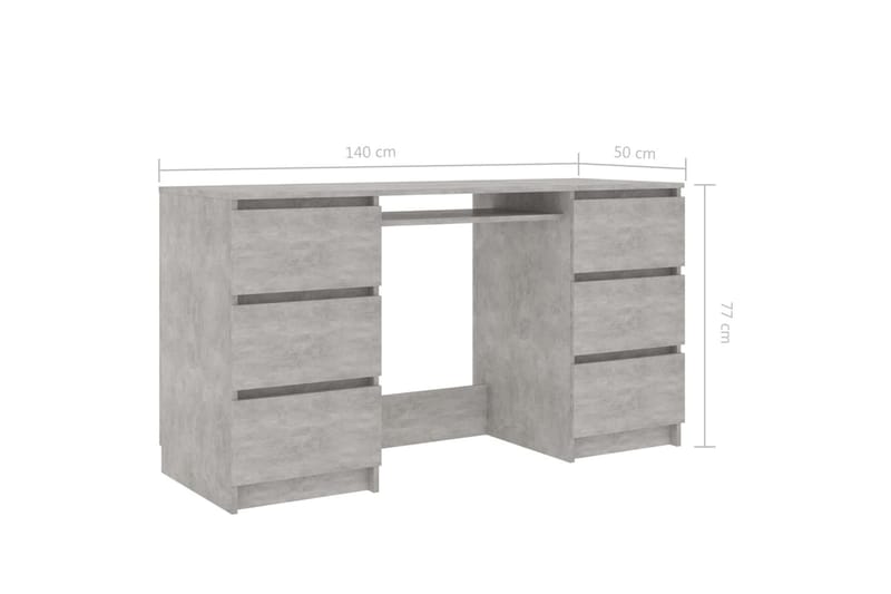 Skrivbord betonggrå 140x50x77 cm spånskiva - Grå - Möbler - Bord & matgrupper - Kontorsbord - Skrivbord