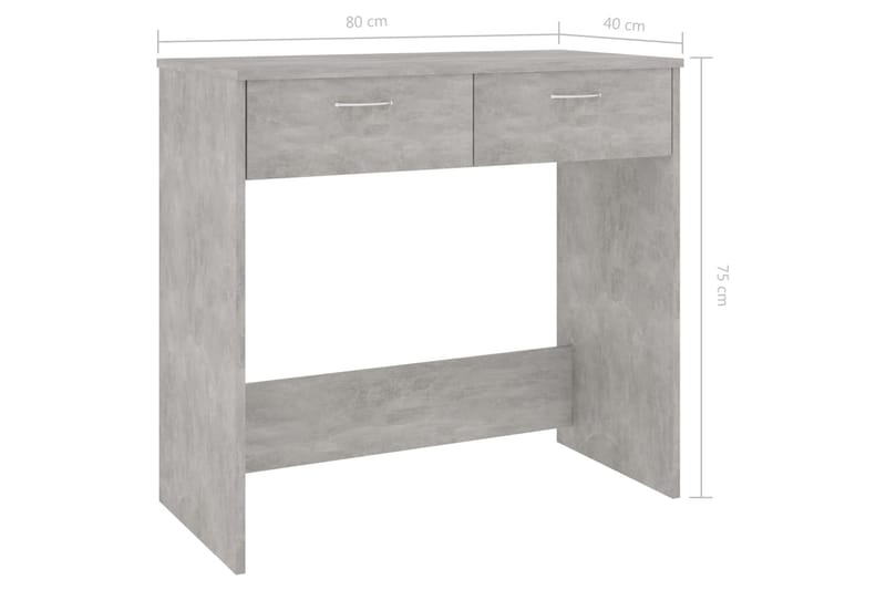 Skrivbord betonggrå 80x40x75 cm spånskiva - Grå - Skrivbord