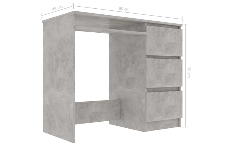 Skrivbord betonggrå 90x45x76 cm spånskiva - Grå - Möbler - Bord & matgrupper - Kontorsbord - Skrivbord