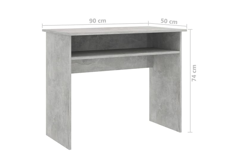 Skrivbord betonggrå 90x50x74 cm spånskiva - Grå - Skrivbord