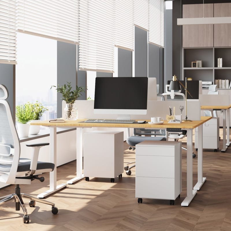 Skrivbord Ergo Fit med 1 motor 120x60x71,5-116 cm - Vit - Möbler - Bord & matgrupper - Kontorsbord - Skrivbord - Höj och sänkbart skrivbord