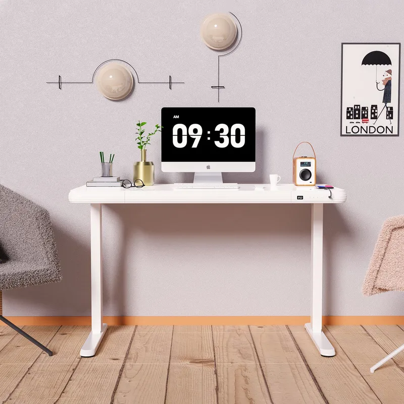 Skrivbord Ergo Fit med 1 motor 122x62x73,5–118 cm - Vit - Möbler - Bord & matgrupper - Kontorsbord - Skrivbord - Höj och sänkbart skrivbord