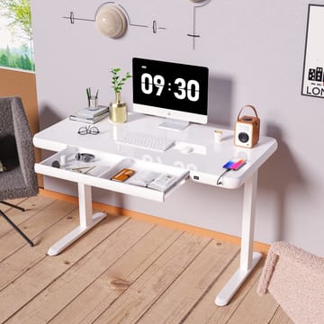 Skrivbord Ergo Fit med 1 motor 122x62x73,5–118 cm - Vit - Möbler - Bord & matgrupper - Kontorsbord - Skrivbord - Höj och sänkbart skrivbord