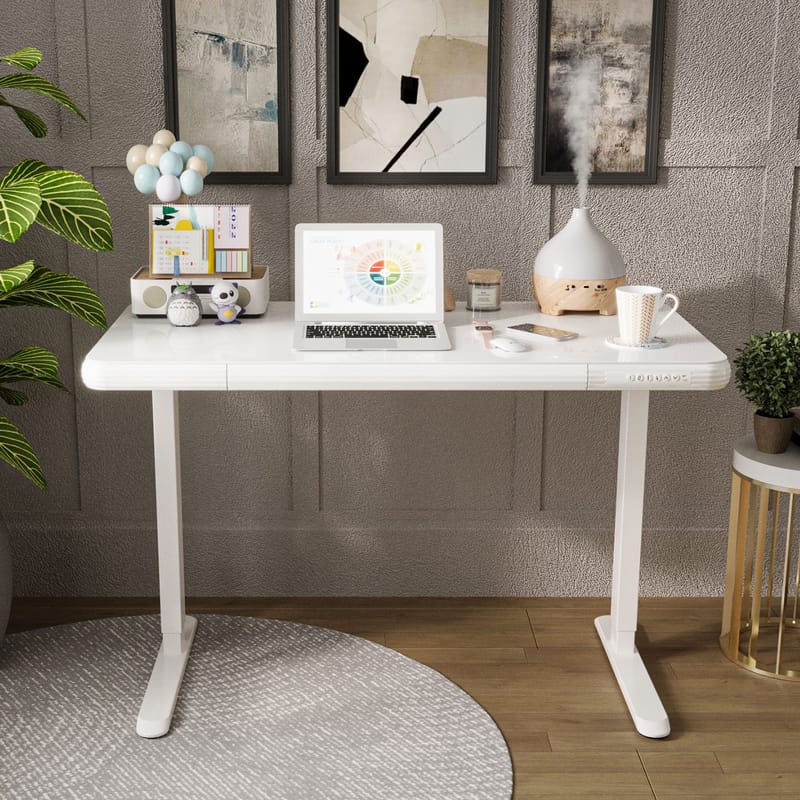 Skrivbord Ergo Fit med 1 motor 122x62x73,5–118 cm - Vit - Möbler - Bord & matgrupper - Kontorsbord - Skrivbord - Höj och sänkbart skrivbord